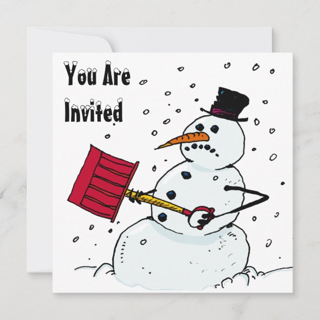 INVITATION BONHOMME DE NEIGE D'INVITATION DE FÊTE (Devant)