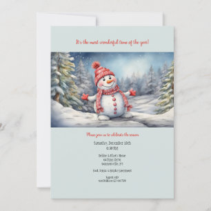 Invitation Bonhomme de neige heureux