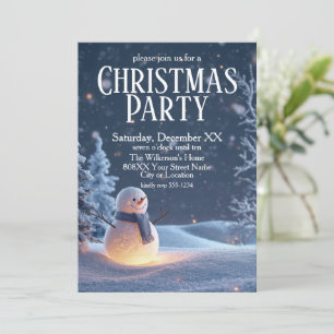 Invitation Bonhomme de neige magique lors d'une soirée de Noë