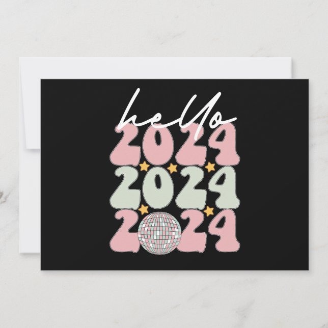 Invitation Bonjour 2024 Super Bonne année Noël (Devant)