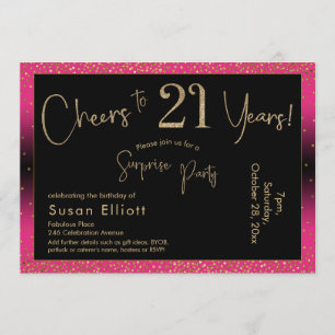Invitation Bonjour à 21 ans Surprise Anniversaire, Rose profo