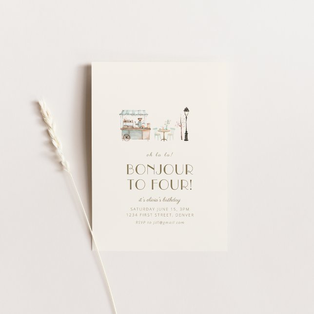 Invitation Bonjour à Four French Paris Anniversaire (Créateur téléchargé)