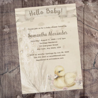 Invitation Bonjour baby shower bébé