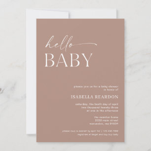Invitation Bonjour Baby shower minimaliste bébé