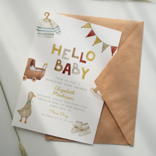 Invitation Bonjour Bébé Aquarelle Vêtements & Jouets Baby sho