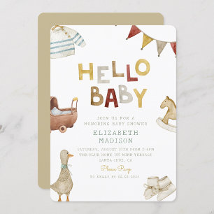 Invitation Bonjour Bébé Aquarelle Vêtements & Jouets Baby sho