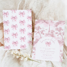 Bonjour bébé Arc rose Toile de Jouy Baby Shower