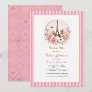 Invitation Bonjour Bébé Baby shower parisien