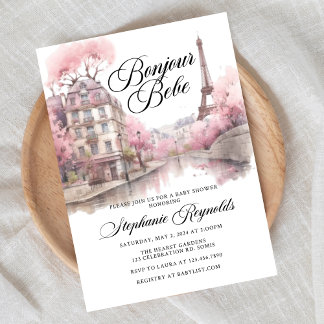 Invitation Bonjour bébé, Bonjour bébé, baby shower, Français 