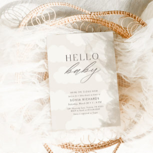 Invitation Bonjour bébé Cloud Neuf Baby shower neutre de ge