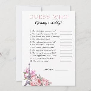 Invitation Bonjour Bebe Devinez qui maman ou papa Baby showe
