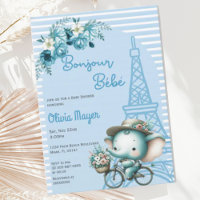 Bonjour Bebe French Paris Elephant Baby shower
