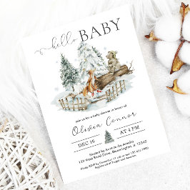 Invitation Bonjour Bébé Hiver Baby shower boisé