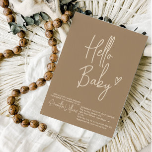 Invitation Bonjour Bébé Minimaliste Sexe Baby shower neutre