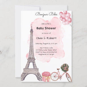 Invitation Bonjour Bébé Paris Fête de Naissance Parisienne
