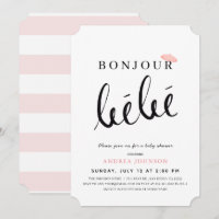 Bonjour Bebe rose Beret Simple Baby shower fille