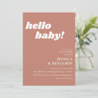 Bonjour Bébé Terracotta Rétro Gras Baby Shower