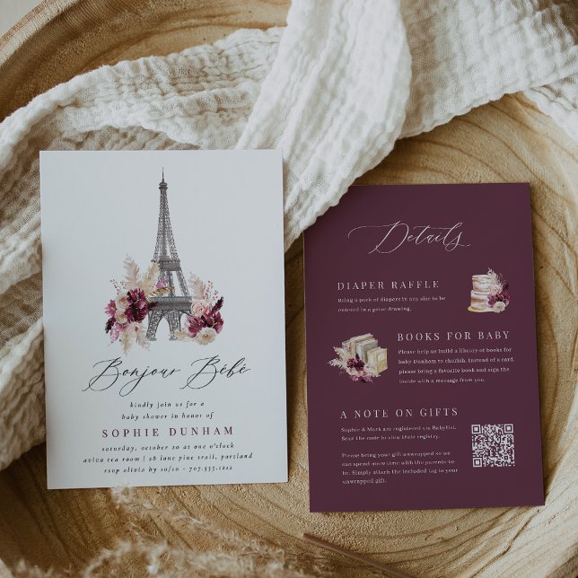 Invitation Bonjour Bébé Tout en un Baby shower Paris (Créateur téléchargé)