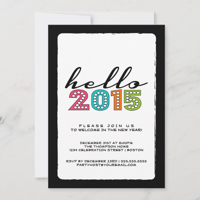 Invitation Bonjour Bonne Année 2014 Soirée du Nouvel An (Devant)