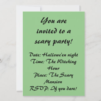 Invitation Bonjour Citrouille Effrayante d'Halloween