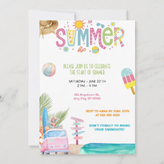 Invitation bonjour fête d'été