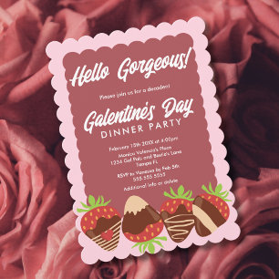 Invitation Bonjour Gorgeous Strawberries la Saint-Galentin