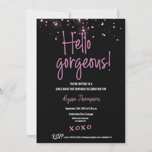 Invitation Bonjour magnifiques Parties scintillant Filles Nig
