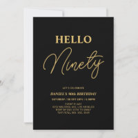 Bonjour Ninety | Gold & Black 90th Birthday Party