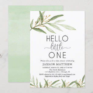Invitation Bonjour petit un baby shower neutre genre