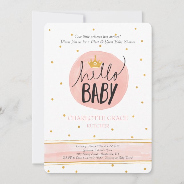 Invitation Bonjour Princesse Rencontrez et saluez l'invitatio (Devant)