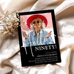 Invitation Bonjour QUATRE-VINGT-DIX ! Fête d'anniversaire min
