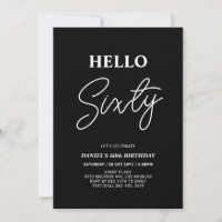 Bonjour soixante | Black moderne 60th Birthday Par