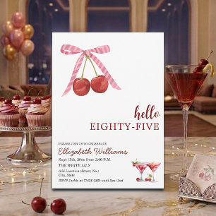 Invitation Bonjour Soixante-Cinq Cerise Martini Fête d'annive