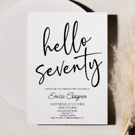 Invitation Bonjour Soixante-dix minimal Élégant 70e fête d'an