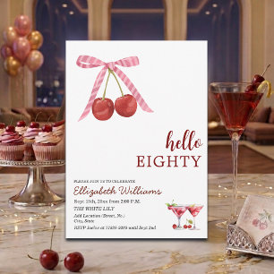 Invitation Bonjour Soixante-Huit Martini Cerise Fête d'Annive