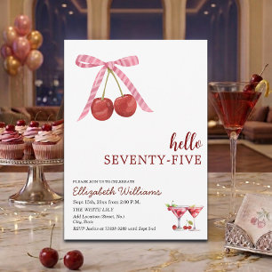 Invitation Bonjour Soixante-Quinze Fête d'anniversaire Cherry