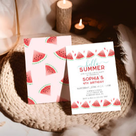 Invitation Bonjour Summer Sweet Watermelon fête d'anniversair