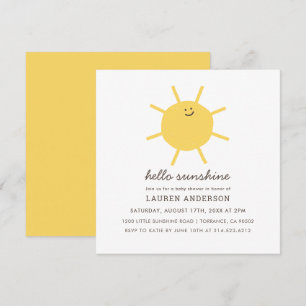 Invitation Bonjour Sunshine Genre Neutre Baby shower Carré I