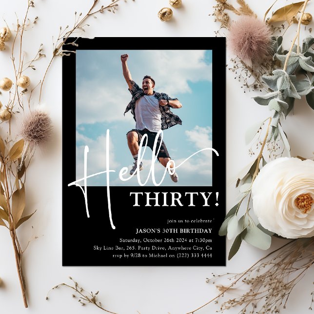 Invitation Bonjour TRENTE ! 30ème anniversaire minimum (Créateur téléchargé)