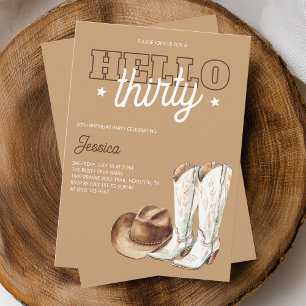 Invitation Bonjour Trente Rustique Campagne 30e Fête d'annive