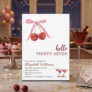 Invitation Bonjour Trente-Sept Martini Fête d'Anniversaire