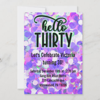 Invitation Bonjour Trente - Violet