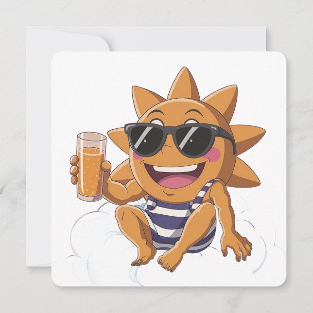 Invitation Bonjour vacances d'été (Devant)