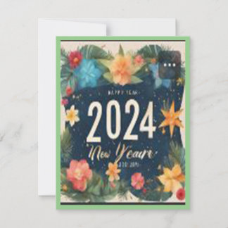 Invitation Bonne année 2024 La mosaïque de la fête de la natu