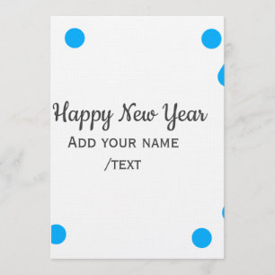 Invitation Bonne année bleue à pois joyeuse ajoutez nom simpl
