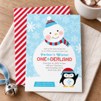 Bonne année ONEderland Bonhomme de neige Manchot L