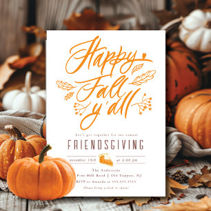 Invitation Bonne Chute Y'All Thanksgiving Friendsgiving