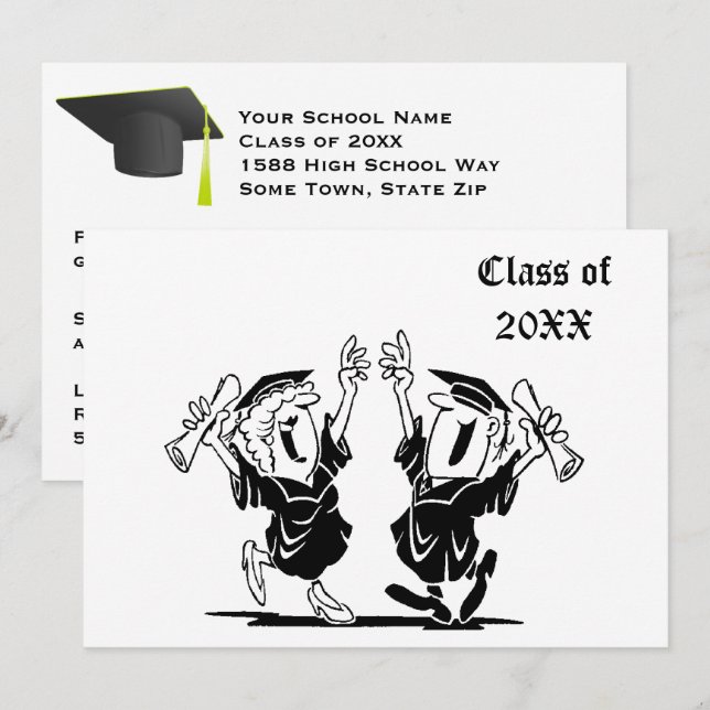 Invitation Bonne classe de diplômés de 20XX (Devant / Derrière)