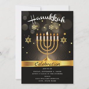 Invitation Bonne fête de fête Hanoukka
