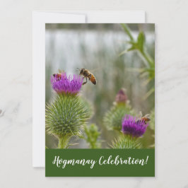 Invitation Bonne fête de Hogmanay Auld Lang Syne Thistle